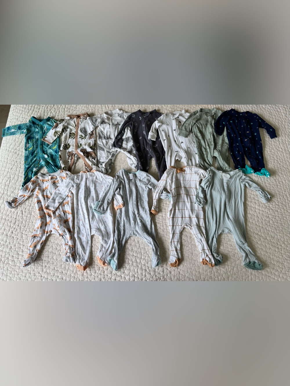0-3 Month Footed Sleeper Lot of 12 - Unisex / Baby Boy - Carters, Target